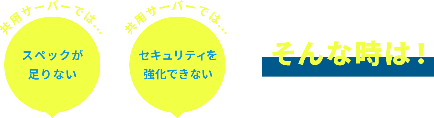 共用サーバーではスペックが足りない。共用サーバーではセキュリティを強化できない。そんな時は！